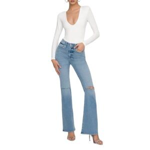 Good American Good Legs Flare Light Blue Jeans NWOT